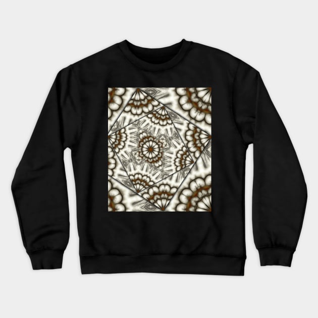 Abstract bold fans in brown and beige Crewneck Sweatshirt by hereswendy